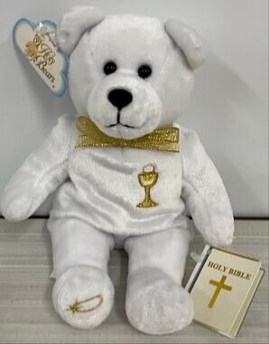NOS Tags Vintage 9" Holy Bears Communion! Sacrament Series 2002 Bean Bag Plush